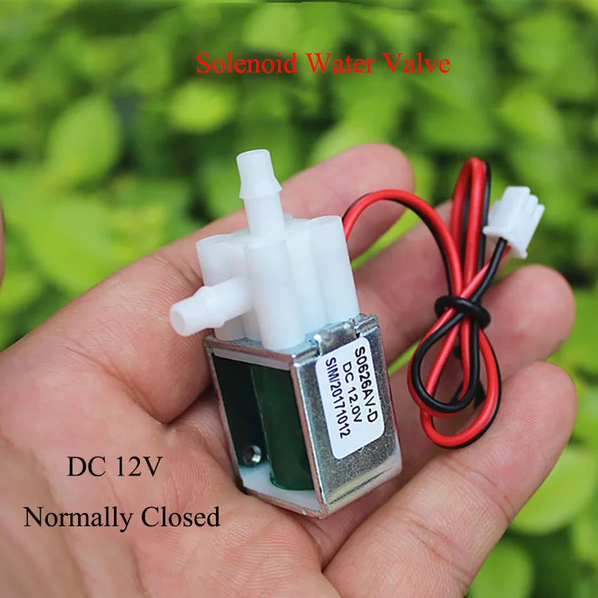 Válvula solenoide en miniatura, válvula solenoide normalmente cerrada DC 12V, válvula de ventilación eléctrica para riego de jardín