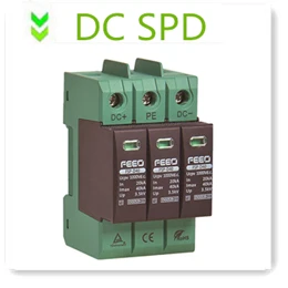 FEEO DC SPD 2P 600V 800V 20KA~ 40KA TUV& CE din-рейка солнечное наружное устройство защиты от перенапряжения