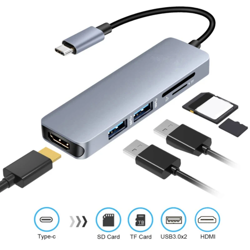 5 в 1 тип c док станция многофункциональная из углеродного сплава USB 3 0 HDMI для Samsung Pro
