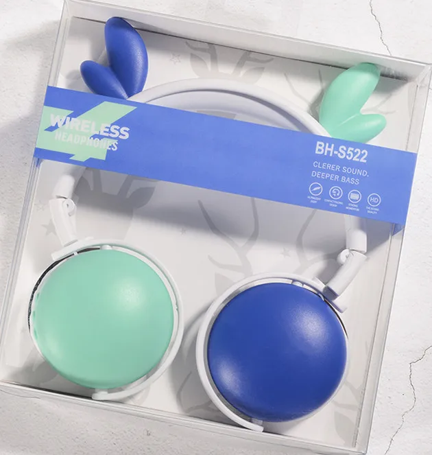 Креативные модные беспроводные наушники Bluetooth стерео Складная гарнитура аудио Mp3 наушники с микрофоном для музыки - Цвет: Зеленый