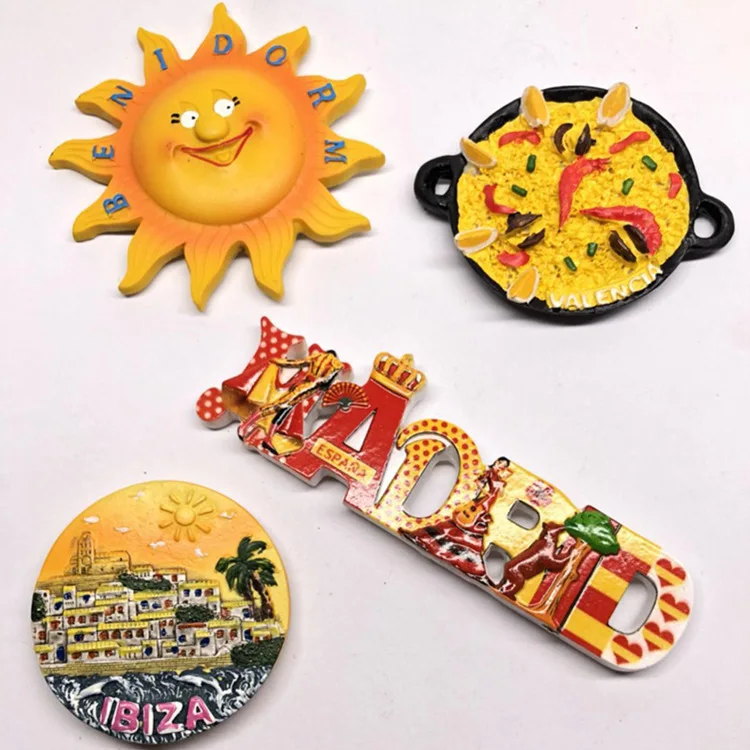 Смола 3D магнит на холодильник Испания Барселона Мадрид сувенир пейзаж Imanes Para