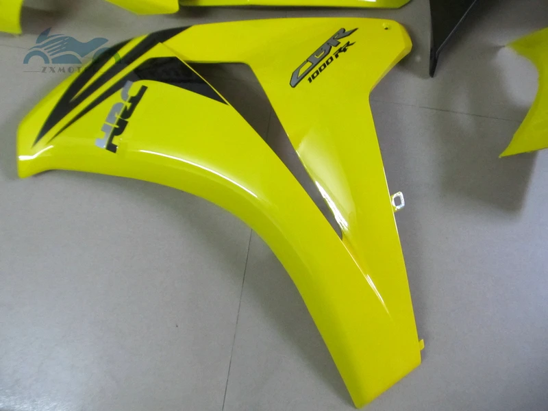 Индивидуальная впрыска обтекателя комплект Подходит для Honda CBR1000RR 2008-2011 CBR 1000RR 08-11 ABS Пластиковые обтекатели наборы желтый черный KQ15