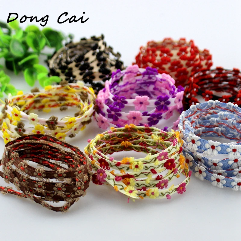 

20 yards/lot 10MM width Three-dimensional flowers embroidery ribbon lace trim Jewelry hair hat clothing diy craft accessories