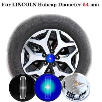 

For LIN*COLN MKZ MKC MKX MKS Hub Lamp 54MM Led Car Wheel Cap Floating Wheel Center Logo Waterproof Blue Light