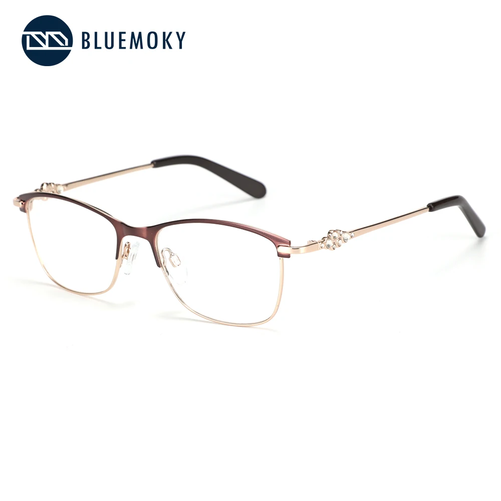 BLUEMOKY, женские квадратные оптические очки, полуоправа, женские очки с прозрачными линзами, новинка, брендовые дизайнерские очки CJ1300