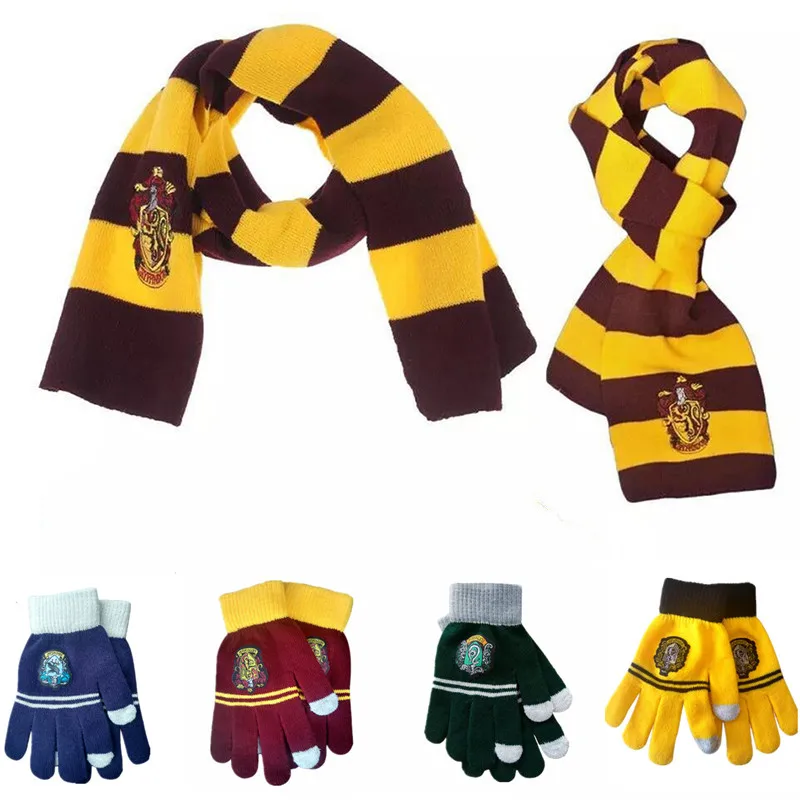 Halloween Gifts Adult and Child Scarf Tie Gloves Gryffindor / Slytherin / Hufflepuff / Crow Claw Scarf Cosplay Costume Christmas