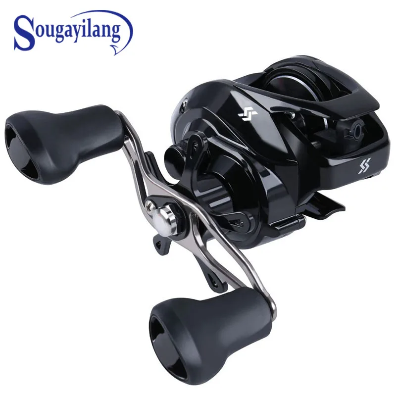 

Sougayilang New Arrived Low Profile Baitcasting Fishing Reel 12+1BB 7.2:1 Smooth Powerful Saltwater Freshwater Fishing Wheel
