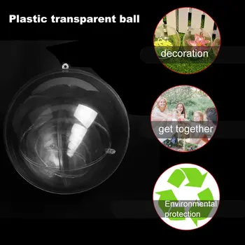 

Durable Round Shape Christmas Decorations Transparent Ball Plastic Clear Can Open Decorative Ball Home Ornament Gift