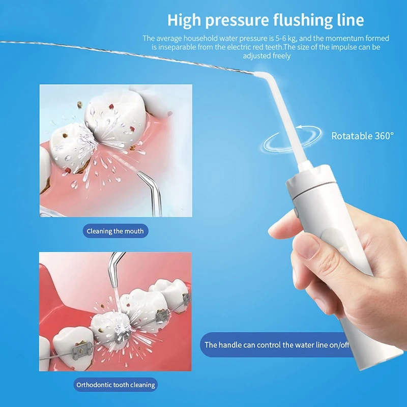  HOTPortable Oral Irrigator Clean the Mouth Wash Your Tooth Water Irrigation Manual Water Dental Flo