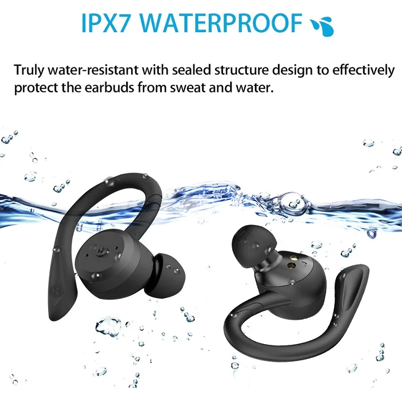 20 Hours Play time Swimming Waterproof Bluetooth Earphone Dual Wear Style Sport Wireless Headset TWS Ipx7 Earbuds Stereo 2 20 Hours Play time Swimming Waterproof Bluetooth Earphone Dual Wear Style Sport Wireless Headset TWS Ipx7 Earbuds Stereo 2