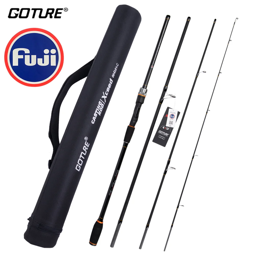 Canne Fuji portable carbone 2.1m-3.6m avec tube - Spinning et casting travel rod M MH ML FAST