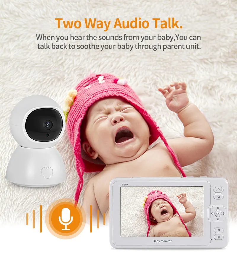 『Video Surveillance!!!』- 5 Inch Wireless Video Color Baby Monitor
1080P Baby Monitor 100 Meters Effective Distance Night Market Monitor