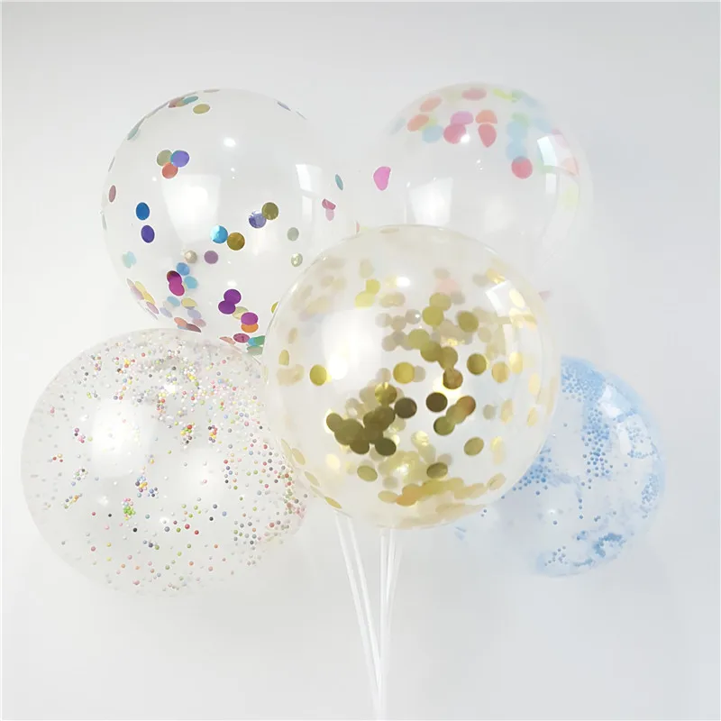 5 шт 12 дюймов прозрачные конфетти воздушные шары латексные круглые звезды