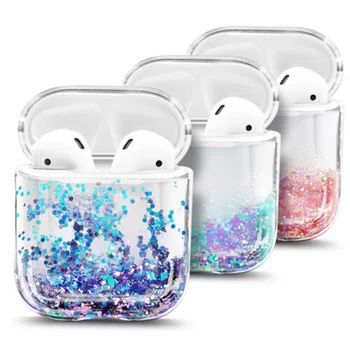

Liquid Quicksand Earphone Case For Apple Airpods 3 2 1 Air Pods Glitter Sequins Headphone Headset Cover AirPod Protector Shell