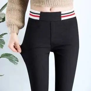 Новинка весны, Стильные узкие брюки с тремя пуговицами, корейский стиль, модные эластичные обтягивающие штаны, Капри, большой размер, черные(женские) Le