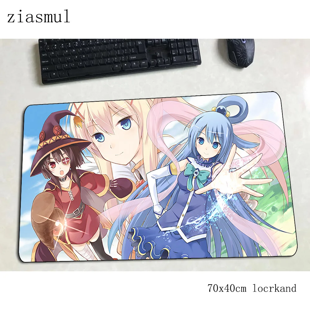 Megumin коврик для мыши с подушечкой для запястья отдых компьютерный коврик 70x40 см игровой коврик большой милый клавиатура со встроенной мышью игры ПК геймер стол