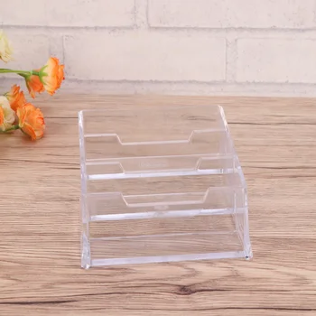 

1PC Business Card Holder Creative Practical Transparent Desktop Acrylic Holder Organizer Name Card Storage Case Display Stand fo