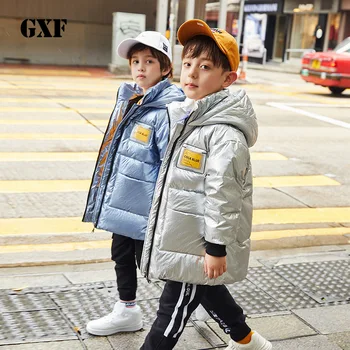 

Boy Children's Down Clothes Kids Winter Thicken Warm Outdoor Coat Baby Boys Fashion Long Down Jacket Student Casual Down Coat