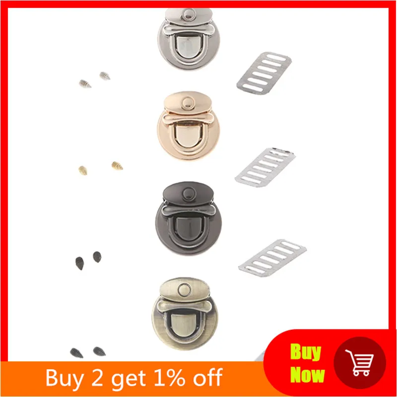 Metal Round Shape Clasp Turn Lock Twist Lock for DIY Handbag Bag Purse Hardware