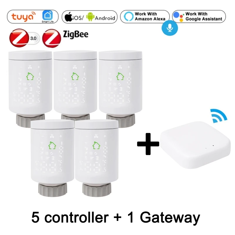 Valve Thermostatic Radiator Controller Heater Google-Home Alexa Voice /& APP Remote Control LIANXUE HY368 WiFi Zigbee3.0 TRV Thermostat