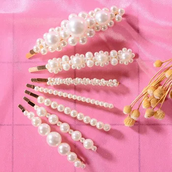 

Children Kids Hairpin Princess Hair Accessories Girl Casual Headwear Girls Hair Clips With Pearl Design Hair Pin