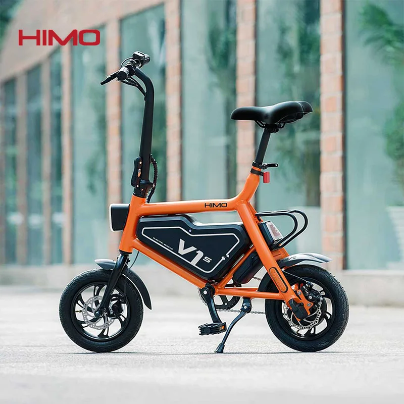 Original HIMO V1S Lightweight Folding Electric Bike Mini Smart Outdoor Moped E-Bicycle Portable Waterproof 100kg for Adult - Цвет: Orange