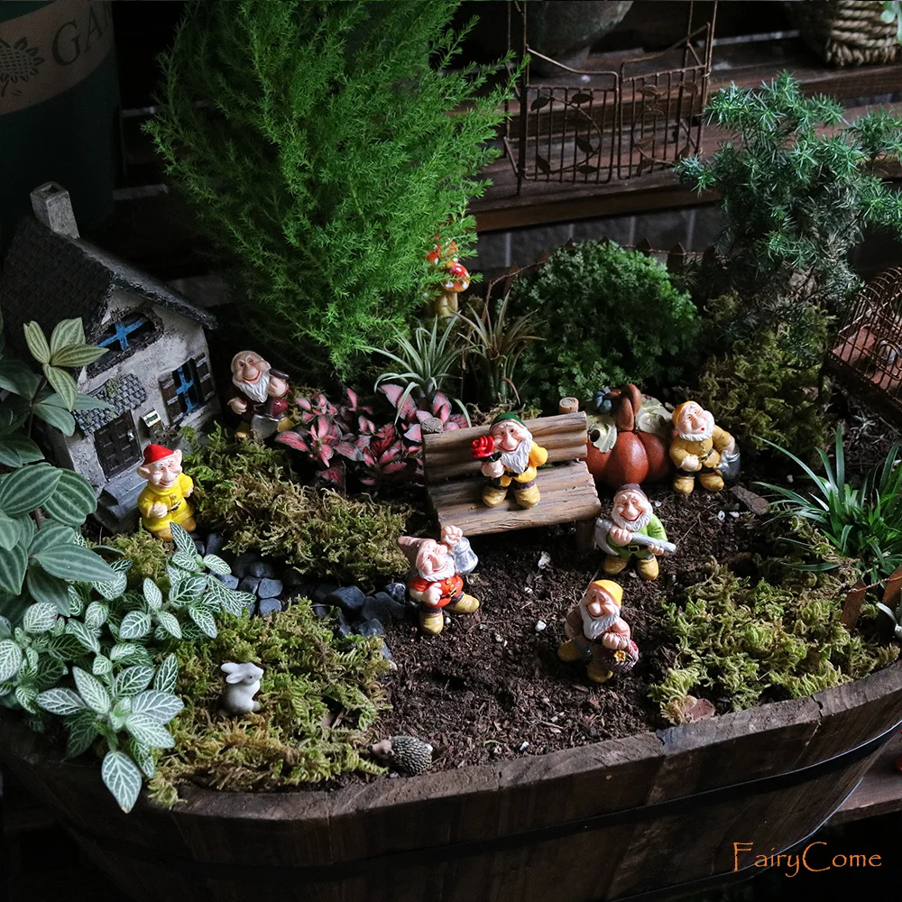 Ensemble de 7 nains de jardin miniatures dégradés, mini figurines d'elfes  de jardin en résine, décoration de micro statue drôle de bonsaï, Auckland -  AliExpress