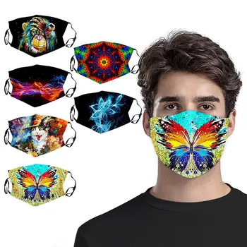 

Cotton Mask Personality 3D Digital Animal Printing Face Mask Cloth Mouth Mask Washable Reuseable Mouth Mask Face Mask Mouth Cove