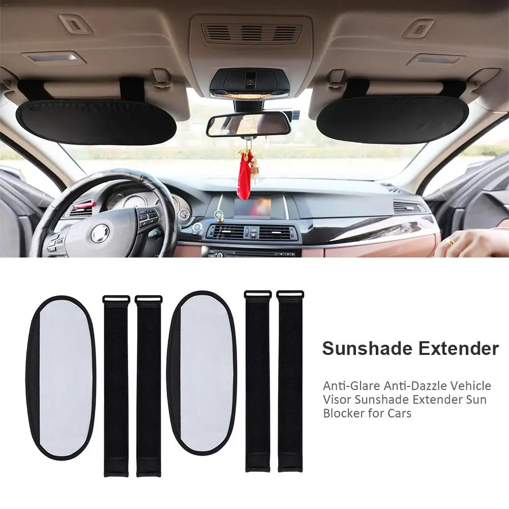 Anti-Glare Anti-Dazzle Vehicle Visor Sunshade Extender Sun Blocker for  Cars, Vans and Trucks (Silver)