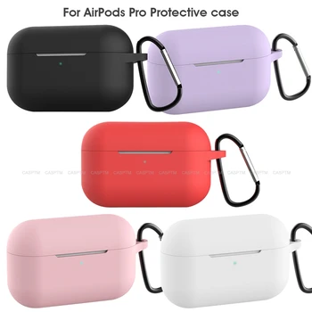 

Anti-fingerprint Bluetooth Hanging Buckle Drop-proof Earphone Case For Airpods Pro Silicone Headphone For Airpods Pro Hook Cover