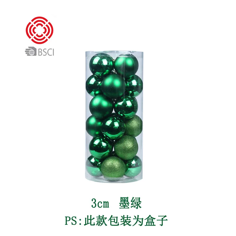 3cm Dark green 24 шт. Рождественская елка для дома Рождественская елка украшения Рождественские украшения Новогодние подарки Домашний Рождественский шар орнамент - Цвет: 3cm Dark green