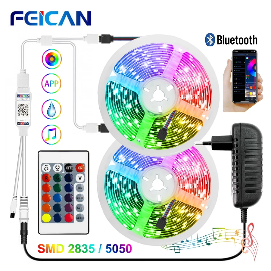 светодиодная лента rgb ргб 20м 10м 5м 2м 15м Светодиодная RGB с поддержкой Bluetooth 12 В