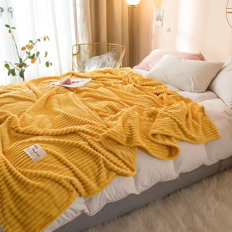 Горячая Распродажа плед утолщенное Коралловое Флисовое одеяло на кровать домашнее взрослое красивое цветное Одеяло Теплый зимний диван одеяло для путешествий - Цвет: HUANG
