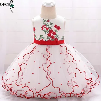 

Lovely Child Sleeveless Dress Princess Dress Girl Summer In One Full Year Of Life Embroidered Gown Kids Clothes 2 Years Retail