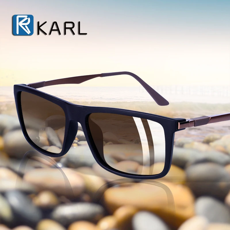 

Classic Men Polarized HD Lens Driving Sunglasses Male Vintage Square Aluminum Magnesium Spring Leg Sun Glasses Eyewear UV400