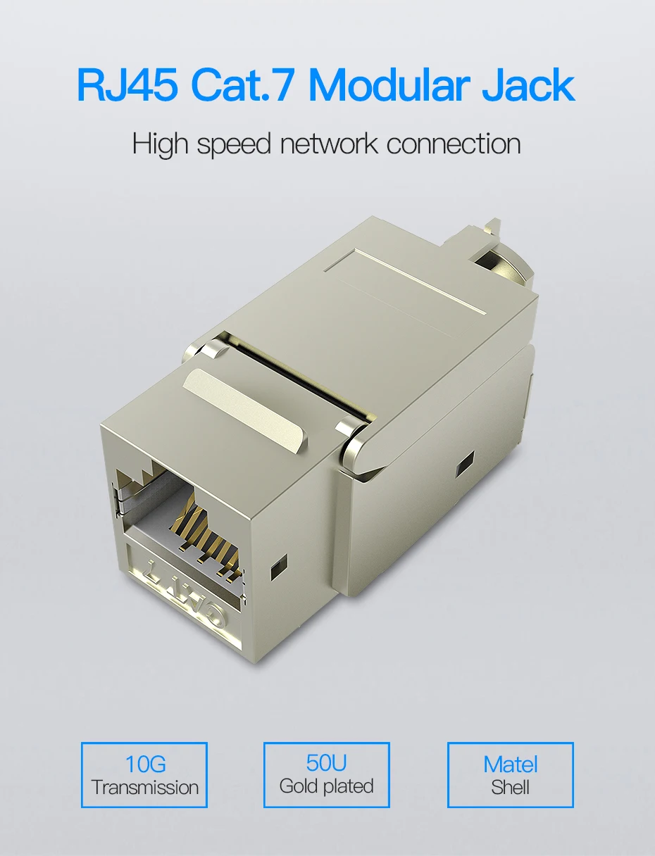 Connecteur Ethernet Cat7 Prise de tête de câble Ethernet modulaire RJ4