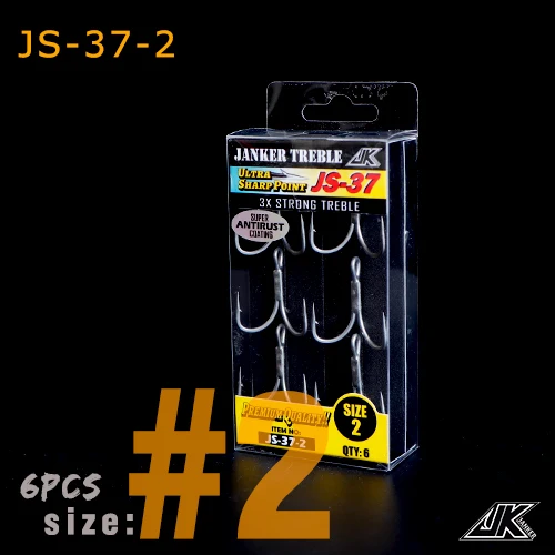 JS-37-2-6pcs JK JS-37 тройной рыболовный Серый цвет 3X сильных тройные Крючки супер Антикоррозийная рыболовный крючок рыболовный тройник крючок#10~#1,1/0 2/0 3/0 Seafishing - Цвет: JS-37-2-6pcs