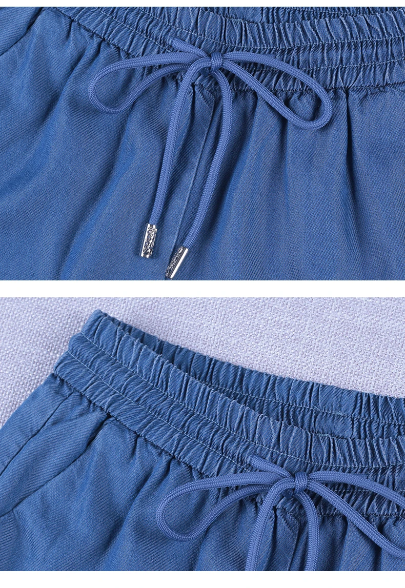 Wide leg pants women spring autumn new loose straight trousers blue slim jeans