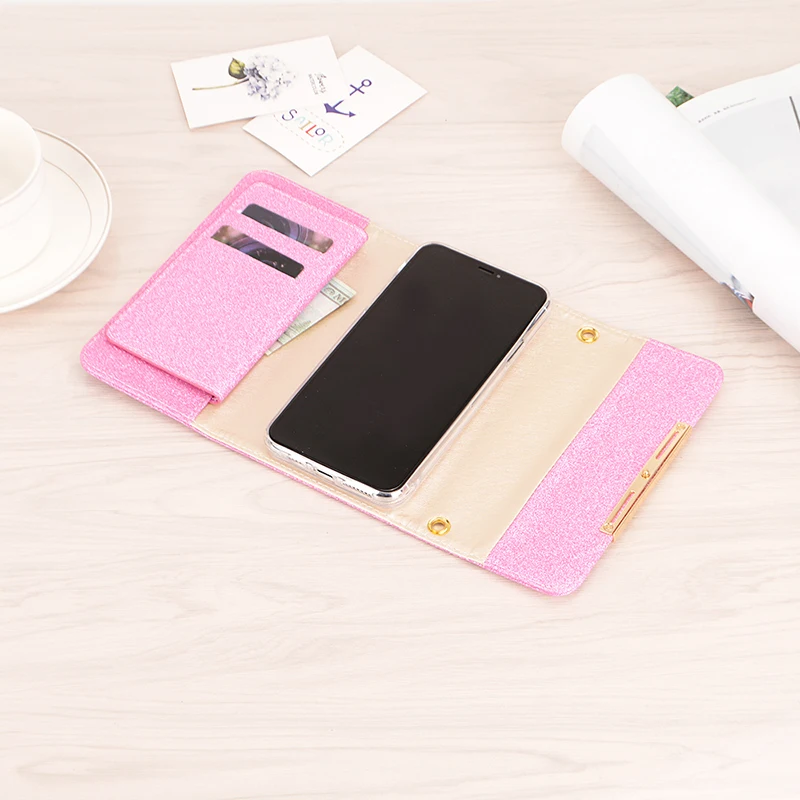 Glitter Hand Bag Leather Case For iPhone 11 Pro Max X XR 6 6s 7 8 Plus XS Max Wallet Cover For Samsung S8 S9 Plus S7 Edge Note 8