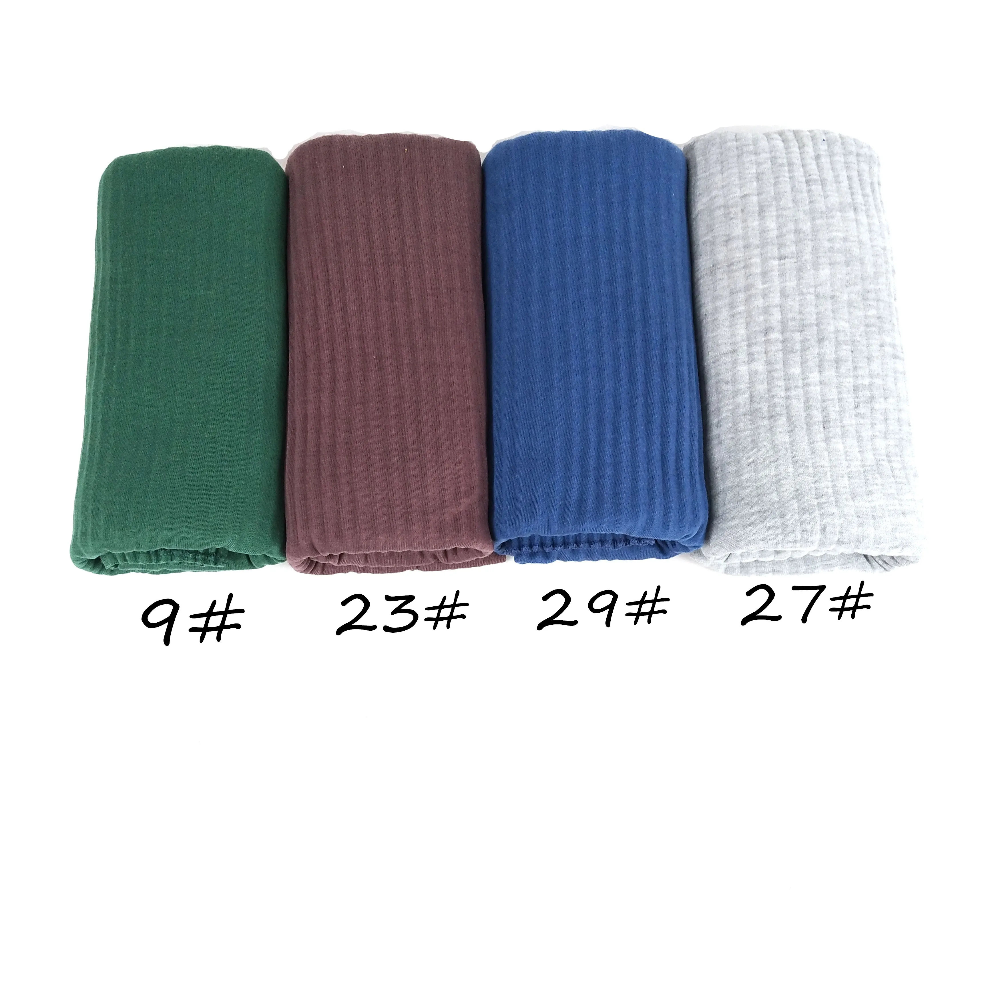 X1 10 шт. высокое качество простой ребристый хиджаб из Джерси шаль морщин хлопок шарф Мусульманский Длинный шарф 180*85 см