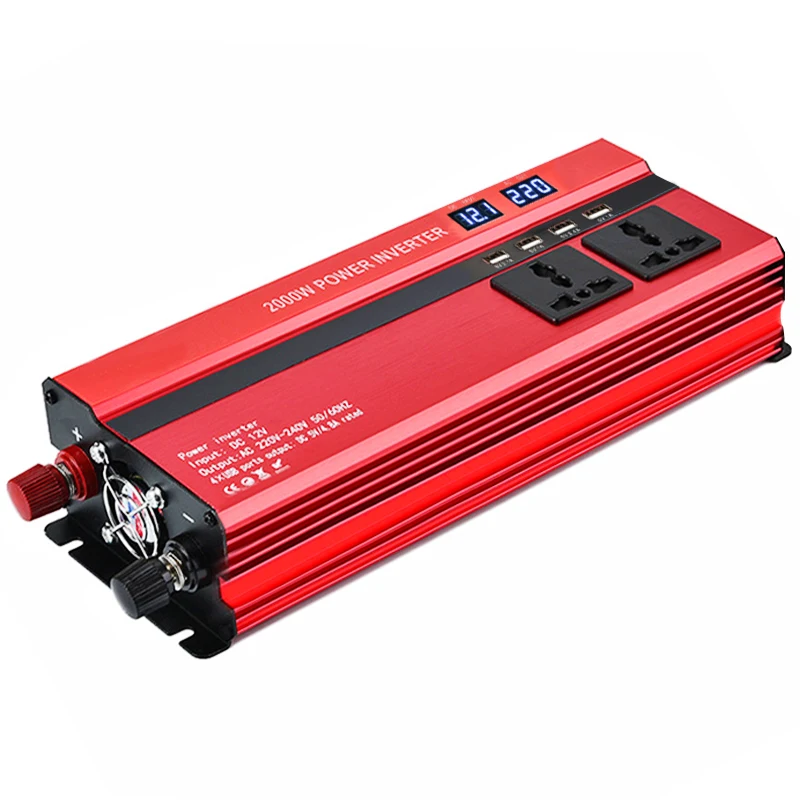 

Car Inverter 12v 220v 2000W Voltage Transformer Car Converter 12 to 220 Inversor Auto Power Inverter Charger Adapter Display