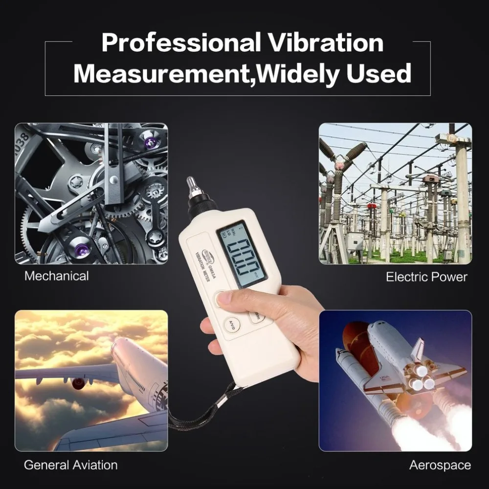 GM63A Виброметр, Виброметр, цифровой Виброметр, прибор, измеряет прибор, ручной анализатор, тестер, анализатор, датчик, высокая точность