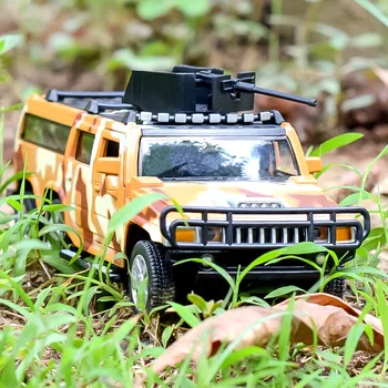 

Six-wheel Extended Simulation Hummer Alloy Military Model Pull Back Children Toy Car Children Pull Back Toy