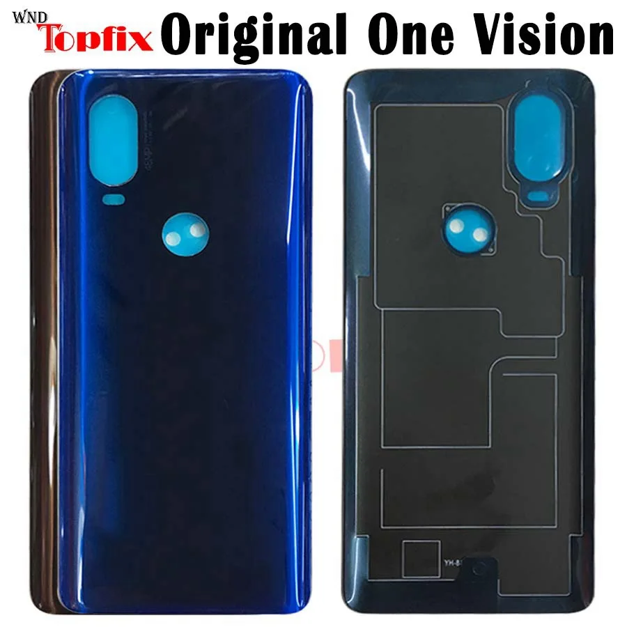 Для Motorola One Vision задняя крышка батарейного отсека Дверь заднее стекло Корпус чехол для Moto One Vision корпус батареи