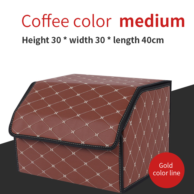 Trunk Organizer Storage Box Collapsible Back Seat Organizer Trunk Bag Tool Bag PU Leather Stowing Tidying Auto Accessories