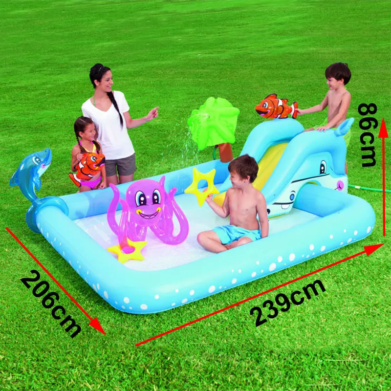 Summer Children's Water Slide Inflatables For Kids Backyard Water Park Children's Slide Fun Lawn Water Slides Pools For Outdoor 6