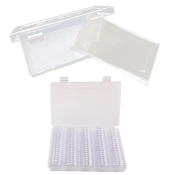 

100PCS Banknote Currency Bags with Box + 100PCS 30mm Coin Holder Cases with Box for Collector Collection Supplies