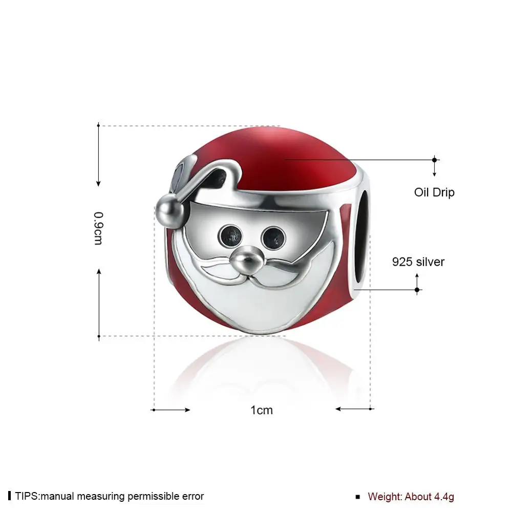 SILVERHOO, Настоящее серебро 925 пробы, милый браслет Санта Клауса, аксессуары для женщин, серебряные ювелирные изделия, рождественский подарок