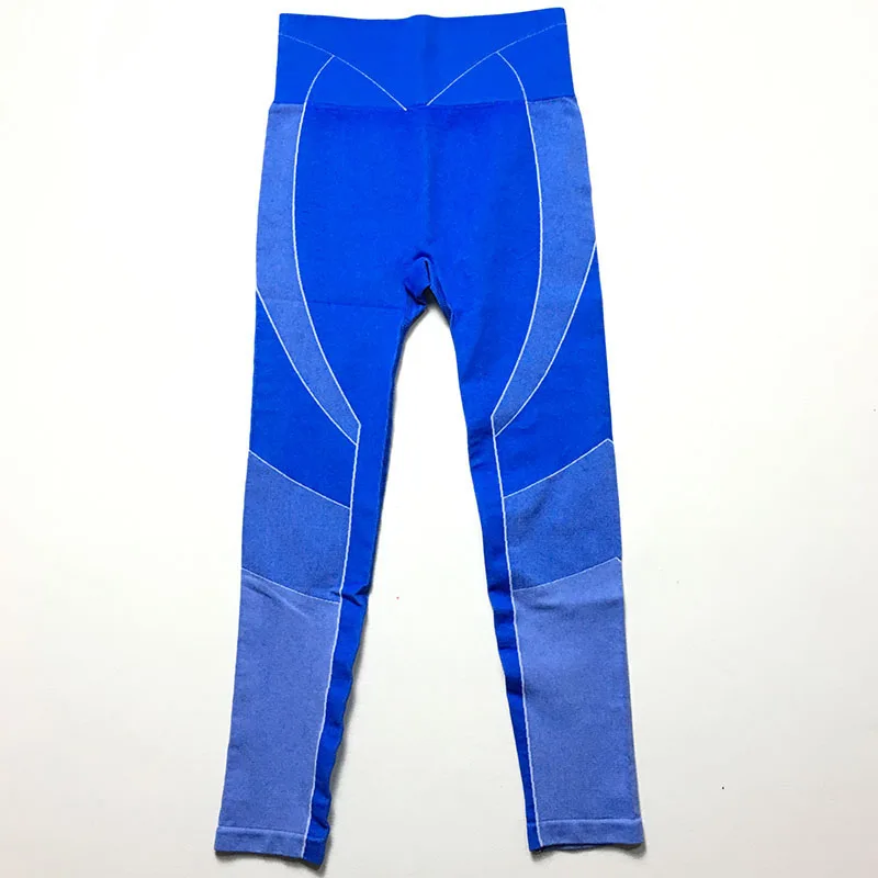 blue leggings Одежда для йоги, комплект для тренировок, Женский комплект из 2 предметов, леггинсы и топ, бесшовный комплект для спортзала, женская одежда для активного отдыха, комплект одежды для фитнеса, женская спортивная одежда - Цвет: blue leggings