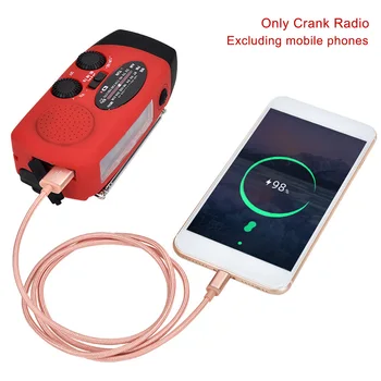 

Multifunctional Hiking Portable Reading Lamp Led Weather With Flashlight USB Rechargeable Emergency Solar Radio ABS Hand Crank